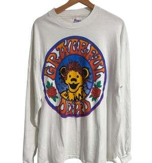 Vintage 1994 Grateful Dead Dancing Bear White Long Sleeve Shirt Sz XL